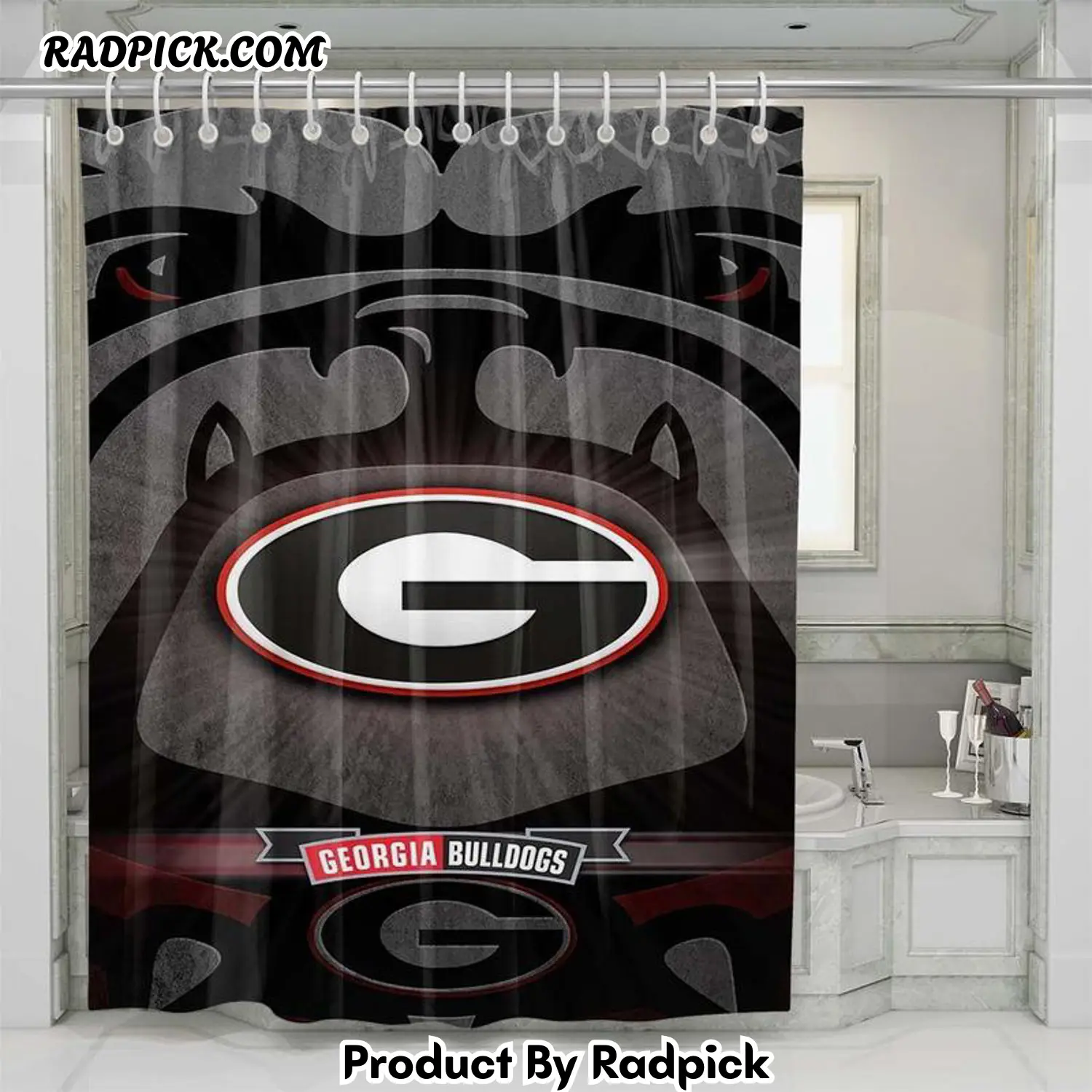 Georgia bulldogs 3 shower curtain set bathroom set for bathroom decor best gift for friends rp387882